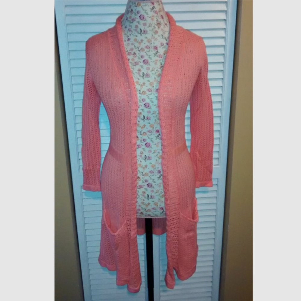 Modcloth Myrtlewood Coral Cardigan, Size XS, Pre-Owned - Not on Modcloth Anymore